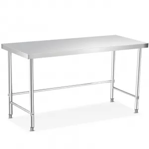 60"L x 24"W x 35"H Stainless Steel Table Kitchen Restaurant Prep Work Metal Table Countertop Open Base Silver