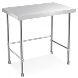 36"L x 24"W x 35"H Stainless Steel Table Kitchen Restaurant Prep Work Metal Table Countertop Open Base Silver