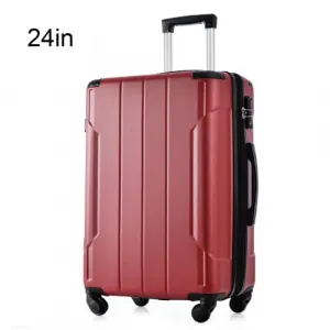 Hardshell Suitcase With Lightweight TSA Approved Locks And 3-Level Telescopic Handle Swivel Travel Luggage, Expandable, Red, 24 Inches