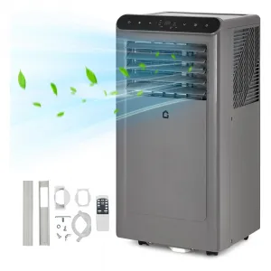 2025 New Update 8000 BTU Portable Air Conditioners, 3-In-1 Portable AC Units for Rooms with Dehumidifier, Quiet Room Air Conditioner Cools Up to 350 Sq.Ft., Energy Efficient, Remote, 24Hrs Timer, Auto Swing