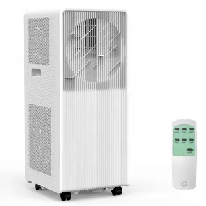 8,000 BTU Drainage-free Portable Air Conditioner for Indoor Rooms, 3-In-1 AC Unit for Bedroom 150 Sq.Ft, Dehumidifier, Fan, Sleep Mode, 24 Timer, Remote Control, Window Kits Included