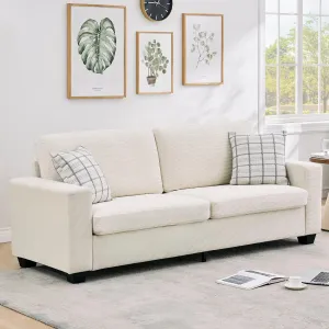 84" Modern Loveseat Sofa for Living Room, Corduroy Upholstered Sofa with Wide Armrests, 2-3 Plush Deep Seat Sofa Couch  for Living Room, Apartment, Beige