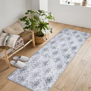 Bedroom Rug Washable Area Rug Non Slip Low Pile Boho Floral Small Carpet for Bedroom Bedside Soft Paisley Design