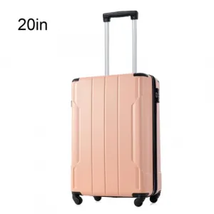 Hardshell Suitcase With Lightweight TSA Approved Locks And 3-Level Telescopic Handle Pink 20 Inches Travel Luggage With Expandable Function