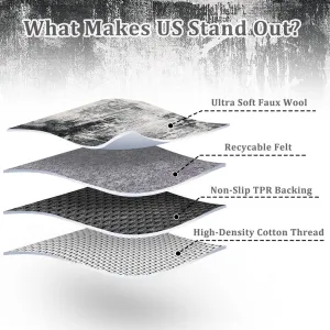 Washable Area Rug Large Cream Colorful Boho Vintage Bedroom Ultra-Thin Floral Carpet