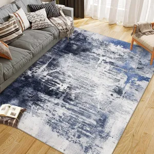 Washable Area Rug Large Cream Colorful Boho Vintage Floral Carpet Ultra-Thin Non-Slip Bedroom Rug