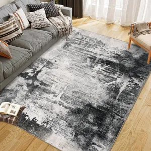 Bedroom Rug Washable Area Rug Non Slip Low Pile Boho Floral Small Carpet for Bedroom Bedside Soft Paisley Design