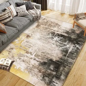 Bedroom Rug Washable Area Rug Non Slip Low Pile Boho Floral Small Carpet for Bedroom Bedside Soft Paisley Design