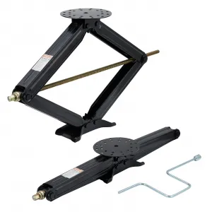Camper Trailer Stabilizer Leveling Scissor Jacks Set of 2, Heavy Duty 7500 Lbs RV Scissor Jack, 4"-30" Adjustable, Black