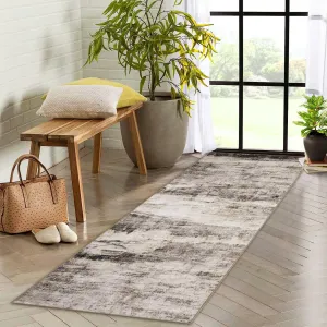 Abstract Area Rug 2x6 Brown Machine Washable Runner Rug Non Slip Low Pile Carpet for Kitchen Bedroom Home