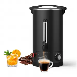 Large Capacity Commercial Coffee Urn – 14L Stainless Steel Double Wall Electric Hot Beverage Dispenser, Fast Heating, Drip-Free Faucet – Perfect for Catering, Buffet, Office, Party – Specification: 14L