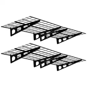 2'x6' 2Pcs Heavy Duty Foldable Shelves - 1600LB Steel Wall Storage for Garage/Warehouse/Laundry