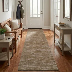 Washable Runner Rug 2x6 Hallway Runner Rug Modern Solid Color Non Slip Runners Minimalist Low Pile Non-Shedding Long Rugs Soft Thin Foldable Mat for Entryway Kitchen Bathroom Bedside Brown