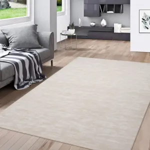 Cream White 3x5 Small Bedroom Rug Machine Washable Low Pile Non Slip Sturdy High Quality Pet and Kids Friendly Cream Living Room