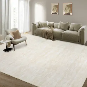 Area Rug 10x13 Soft Faux Wool Non-Slip Machine Washable Low Pile Rectangle Grey Brown Living Room Bedroom Office