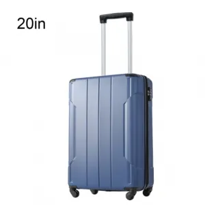 Hardshell Suitcase With Lightweight TSA Approved Locks And 3-Level Telescopic Handle, Expandable Travel Luggage, Blue, 20 Inches