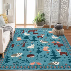 Soft Geometric Bedroom Rugs Memory Foam Carpet Floral Cozy Area Rugs for Living Room 0.3 Inch Foldable