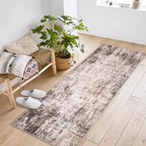 Rugs for Living Room 2x6ft, Machine Washable Vintage Area Rugs with Non-Slip Backing, Soft Short Pile Carpet for Bedroom, Kitchen, Hallway, Office, Multi-Color