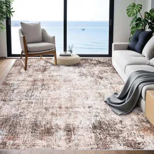 Rugs For Living Room 10x13ft Machine Washable Vintage Area Rugs Non-Slip Soft Short Pile Carpet Bedroom Kitchen Hallway Office