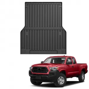 Truck Trunk Mat for Toyota Tacoma TRD Sport Double Cab 2005-2023, All-Weather Cargo Protector, Durable TPE Material, Easy Clean, Black