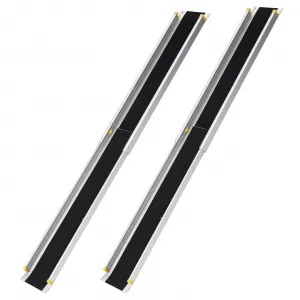 6 Ft Adjustable Wheelchair Ramp Aluminum Anti-Slip Portable 600 Lbs Capacity Storage Bag Home Steps Doorways