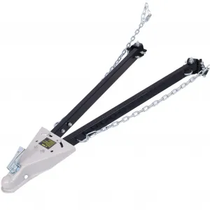 Tow Bar for Vehicles, 5000 lbs Capacity Adjustable Towing Bar with Bumper Mount, 2 Chains, and Universal Coupler for 2-Inch Ball Hitch, Fits Jeeps, Trucks, SUVs, RVs, Boats, and Trailers