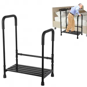 Step Stool with Handle, Safety Step Assist Heavy-Duty 450 Lbs Capacity, Dual Handles, Non-Slip Platform, Elderly Handicap Steps Foot Stool for Disabled and Seniors