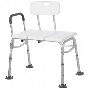Tub Transfer Bench for Bathtub, Bariatric Shower Chair with Height Adjustable Legs, Backrest, Armrest(300lb Capacity), Non-Slip Bath Seat, for Elderly, Seniors, Disabled