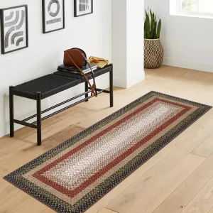 Printed Rug Braided Pattern Washable 2x6 Hallway Runner Non Slip Kitchen Rug Soft Low Pile Stain Resistant Entryway Carpet