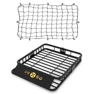 51" x 36" x 5" Universal Roof Rack Carrier Basket, 200 Lbs Capacity, Heavy Duty, Black, SUVs, Trucks, Vehicles