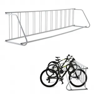 Single Side 12 Bike Floor Rack 12-Bike Capacity Heavy Duty Steel Vertical Storage Marine-Grade Powder Coating Freestanding Weighted Base For Garages & Yards