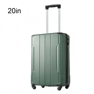 Hardshell Suitcase Lightweight TSA Locks 3-Level Telescopic Handle Expandable Travel Luggage Green 20 Inches