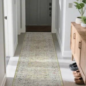 Area Rug | Rugs for Living Room | Washable – 2x6 Vintage Floral Area Rugs, Soft Cashmere Cotton & TPR Non-Slip Backing Carpet for Bedroom, Bathroom, Dining Room, Kitchen, Entryway & Office