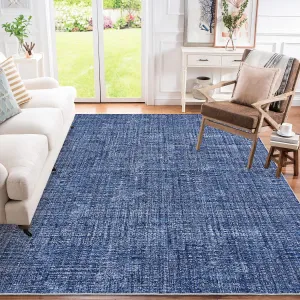 Large 9x12 Area Rug Modern Solid Color Low Pile Non-Slip Polyester Washable Durable for Living Room Bedroom Dining Room