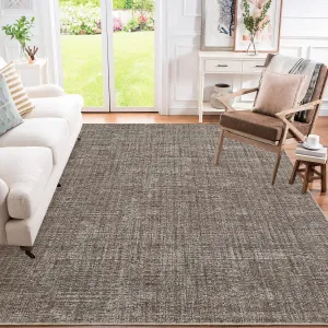 Large Living Room Rugs 10x13 Non-Slip Low Pile Durable Polyester Modern Minimalist Washable Solid Color Accent for Bedroom Office Dining