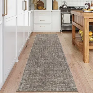 Washable 2x6 Runner Rug Non Slip Solid Brown for Hallway Entryway Bedroom Kitchen