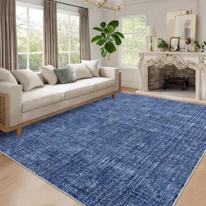 Large Area Rug 10x13 Washable Non-Slip Low Pile Polyester Soft Durable Foldable Indoor Living Room Bedroom Office