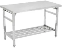 48"L x 24"W x 33"H Stainless Steel Folding Table Commercial Work Table with Undershelf for Kitchen Restaurant Garage Camping Outdoor