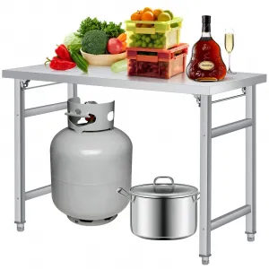 48"L x 24"W x 31"H Stainless Steel Folding Table Commercial Work Table Foldable for Home Kitchen Restaurant Outdoor