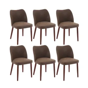 Set of 2 Mid Century Modern PU Leather Dining Chairs with Wood Legs for Dining Room, Taupe