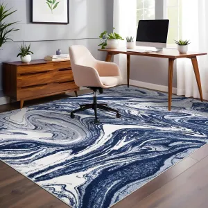 Modern Abstract Area Rug 9x12 Modern Abstract Area Rug Large Indoor Carpet Stain Resistant Throw Carpet With Non-Slip Backing Low Pile Folding Floor Cover For Bedroom Nursery Apartment,Blue