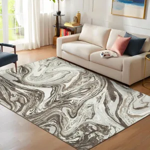 Modern Abstract Area Rug 9x12 Modern Abstract Area Rug Large Carpet Stain Resistant Throw Carpet With Non-Slip Backing Low Pile Folding Floor Cover For Bedroom Nursery Apartment,Taupe