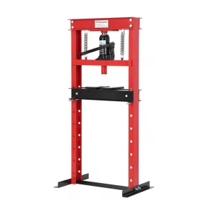 12 Ton Hydraulic Press Heavy-Duty Adjustable H-Frame Garage Floor Shop Press for Automotive Repair Metal Straightening 31.5" Adjustable Range, Red