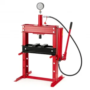 10 Ton Hydraulic Press Heavy-Duty Adjustable H-Frame Garage Floor Shop Press with Stamping Plates for Automotive Repair Metal Fabrication 3.5-20 Inch