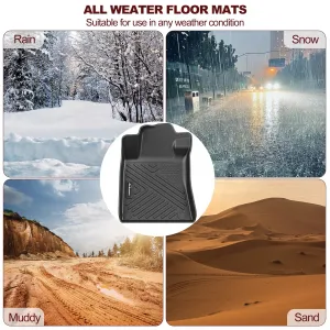 Floor Mats for 2016-2022 Honda HRV Crew Cab Anti Skid Heavy Duty Waterproof Black Full Set