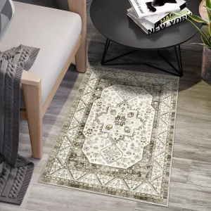 Short Pile Area Rugs Vintage Large Non Slip Carpet for Living Room Bedroom Dining Room Kitchen 2x3ft