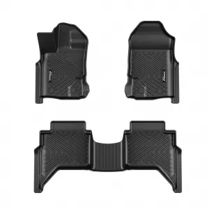 Floor Mats for 2019-2023 Ford Ranger Anti Skid Heavy Duty Waterproof Floor Liners Black Full Set