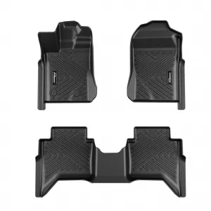 Floor Mats for 2024-2025 Ford Ranger Anti Skid Heavy Duty Waterproof Floor Liners Black Full Set
