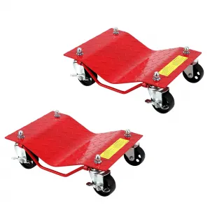 Car Dolly Set of 2 Heavy Duty Vehicle Dolly with 3 in Steel Wheels for Moving Car, 4000 LBS Capacity, Black