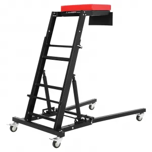 Professional Topside Automotive Engine Creeper - Heavy-Duty 400 lbs Capacity with Adjustable Heights from 45 to 66 Inch, Black